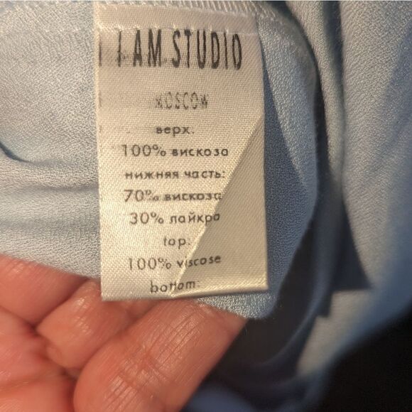 I AM STUDIO Sky Blue Long Sleeve Bodysuit SIZE S - Picture 6 of 7